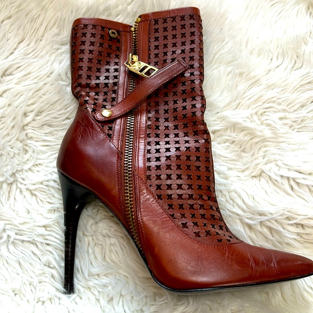 Leather heels boots size 8.5